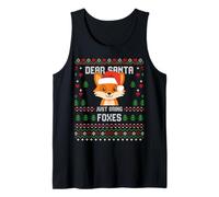 Dear Santa Fox Christmas Ugly Xmas Lover Maglione Volpi Canotta