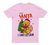Dear Santa I Can Explain Dog Christmas Graphic Maglietta da uomo maglietta...