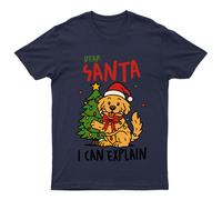 Dear Santa I Can Explain Dog Christmas Graphic Maglietta da uomo maglietta...