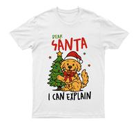 Dear Santa I Can Explain Dog Christmas Graphic Maglietta da uomo maglietta...