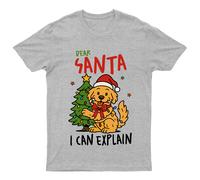 Dear Santa I Can Explain Dog Christmas Graphic Maglietta da uomo maglietta...