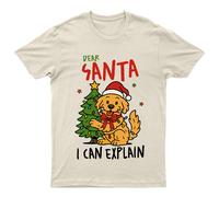 Dear Santa I Can Explain Dog Christmas Graphic Maglietta da uomo maglietta...