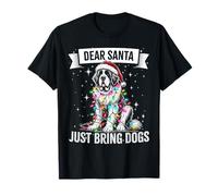 Dear Santa Just Bring Dogs San Bernardo Pigiama Leggero Natalizio Maglietta