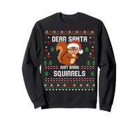 Dear Santa Just Bring Squirrels Christmas Ugly Christmas Maglione Felpa