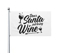 Dear Santa Just Bring Wine Striscione Bandiera Da Giardino Resistente Alle Intemperie Striscione Da Giardino Doppia Faccia Per Decorazioni Cortile Interni 3X5 Ft