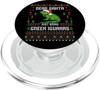 Dear Santa - Maglione natalizio con lucertola e iguana verde PopSockets PopGrip per MagSafe