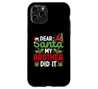 Dear Santa My Brother Did It Divertente Natale Bambini Ragazzi Ragazze Custodia per iPhone 11 Pro