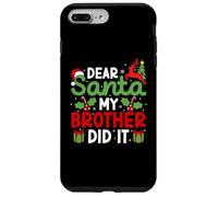 Dear Santa My Brother Did It Divertente Natale Bambini Ragazzi Ragazze Custodia per iPhone 7 Plus/8 Plus