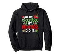 Dear Santa My Brother Did It Divertente Natale Bambini Ragazzi Ragazze Felpa con Cappuccio