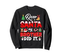 Dear Santa My Brother Did It Divertente Pigiama Natalizio Felpa