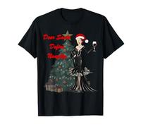 Dear Santa Naughty Christmas Vibes Design Maglietta