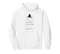 Dear Santa, Please Define “Naughty”: Funny Christmas Snowman Felpa con Cappuccio