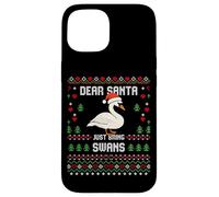 Dear Santa Swans - Maglione natalizio a forma di cigno Custodia per iPhone 15