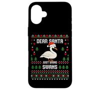 Dear Santa Swans - Maglione natalizio a forma di cigno Custodia per iPhone 16 Plus
