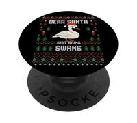 Dear Santa Swans - Maglione natalizio a forma di cigno PopSockets PopGrip Adesivo
