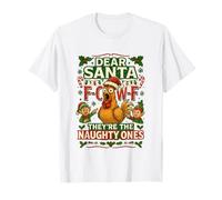 Dear Santa They Are The Naughty Ones Fcawf Christmas Funny Maglietta
