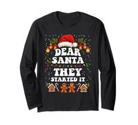 Dear Santa They Started It Natale Divertente Festa di Natale Maglia a Manica