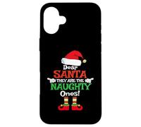 Dear Santa They're The Naughty Ones Pjs Tee Pigiama di Natale Custodia per iPhone 16 Plus