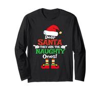 Dear Santa They're The Naughty Ones Pjs Tee Pigiama di Natale Maglia a Manica