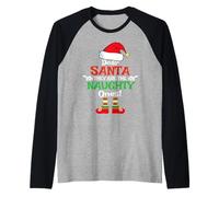 Dear Santa They're The Naughty Ones Pjs Tee Pigiama di Natale Maglia con Maniche Raglan