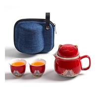 DEARART Beautiful Tea Cup Set con 2 tazze, 300ml ceramica Tea Infuser Cup facile da pulire tenere il tè caldo, tè a foglia sciolta ripida, caffè, latte, gatto carino, verde