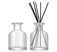 DEARBAG 2 PCS Bottiglie di Diffusore Nero Vetro Vuote per Diffusori, 150ML Flaconi per Diffusore in Vetro, Contenitore per Oli Essenziali Aromaterapia Vaso Fragranze per la Casa (Trasparente)