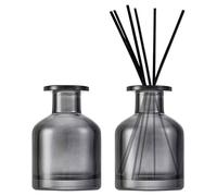 DEARBAG 2 PCS Bottiglie di Diffusore Nero Vetro Vuote per Diffusori, 150ML Flaconi per Diffusore in Vetro, Contenitore per Oli Essenziali Aromaterapia Vaso Fragranze per la Casa (Grigio)