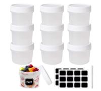 DEARBAG 20 Pezzi Contenitori Ermetici per Alimenti Piccoli, Ciotole di Plastica 160 ml Riutilizzabili Impilabili per Yogurt con Coperchi a Tenuta Stagna, per Freezer Micro-onde e Lava-stoviglie