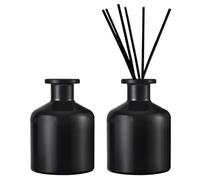 DEARBAG 2PCS Bottiglie di Diffusore Nero Vetro Vuote per Diffusori, 200ml Flaconi per Diffusore in Vetro, Contenitore per Oli Essenziali Aromaterapia Vaso Mini Vaso Fragranze per la Casa