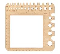 DEARBAG Calibro per ferri da maglia Misura ago per uncinetti Misura ferri da maglia Strumento per lavorare a maglia Righello Misuratore in legno 2-15mm per misurare il grado di lavoro a maglia 15x15cm