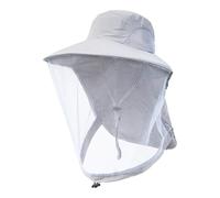 DEARBAG Cappello da Apicoltore, Cappello con Zanzariera, Cappello da Sole antizanzare UPF 50+, per Protezione del Viso Apicoltori e Pescatori Pesca all'aperto Escursionismo Campeggio, Grigio