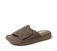 Dearfoams Adjustable Indoor/Outdoor Memory Foam Machine Washable Summer Slide Slipper, Pantofole Uomo, fossile, Large