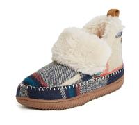 Dearfoams Alpine By Women's Moritz Indoor/Outdoor Bootie, Pantofole Donna, Plaid Blu Navy, Large