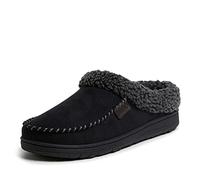 Dearfoams Brendan Clog Clog - Pantofole da uomo in memory foam, traspiranti, con ampie larghezze, nero, 13-14 Wide