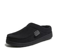 Dearfoams Brendan Clog Clog - Pantofole da uomo in memory foam, traspiranti, con ampie larghezze, Perforato nero, 13-14