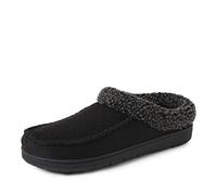 Dearfoams Brendan Indoor/Outdoor Breathable Memory Foam Clog House Shoe with Wide Widths, Ciabatte Uomo, Twill Nero, Large