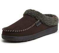 Dearfoams Brendan-Pantofole Traspiranti per Interni ed Esterni, in Memory Foam, Uomo, caffè Whipstitch, Small