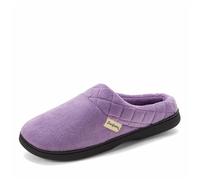 Dearfoams Ciabatte da Donna Darcy Microfiber Velour Clog with Quilted Cuff, Smokey Purple, Small Larga