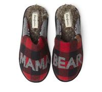 Dearfoams Gifts for Mom Cute Cozy Mothers Day Mama Bear Slipper, Pantofole Donna, Plaid Peloso, Small