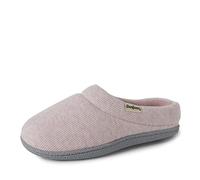 Dearfoams Indoor/Outdoor Memory Foam Darcy Microfiber Velour Clog, Wide Widths, Pantofole Donna, Rosa mélange, Medium