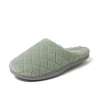 Dearfoams Leslie Clog House Pantofole da donna in memory foam, lavabili con larghezze larghe, Juniper Green Terry, 5-6, Juniper Green Terry, 36/36.5 EU