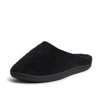 Dearfoams Leslie Washable Memory Foam Terry Clog with Wide Widths, Pantofole Donna, Nero, Medium Larga