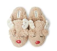 Dearfoams Matching Family Holiday Christmas Reindeer & Turkey Scuff, Pantofole Donna, Renna, Large