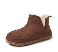 Dearfoams Men's Brixen Indoor/Outdoor Memory Foam Boot Alpine Camping Cozy Slipper House Shoe, Potting Soil, 6/7 UK