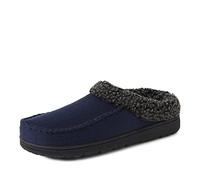 Dearfoams Mens Indoor/Outdoor Breathable Memory Foam Brendan Clog House Shoe Slipper with Wide Widths, Navy Twill, 8/9 UK