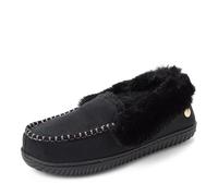 Dearfoams Mocassino Ryland da donna in memory foam fuzzy con cuffSlipper