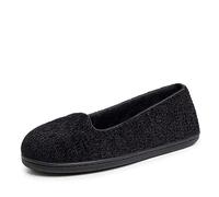 Dearfoams Rebecca Pantofola da donna in microfibra con chiusura posteriore nero Large