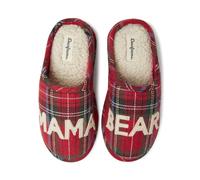 Dearfoams Women's Gifts for Mom Cute Cozy Mothers Day Mama Bear Slipper, Tartan Plaid, 7-8