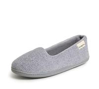 Dearfoams Women's Rebecca Lightweight Cozy Memory Foam Closed Back Slipper with Wide Widths, Sleet Chenille, 11-12