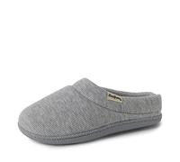 Dearfoams Zoccolo in Maglia a Coste con Pizzo, Pantofole Donna, Grigio Erica Chiaro. X-Larga, X-Large EU